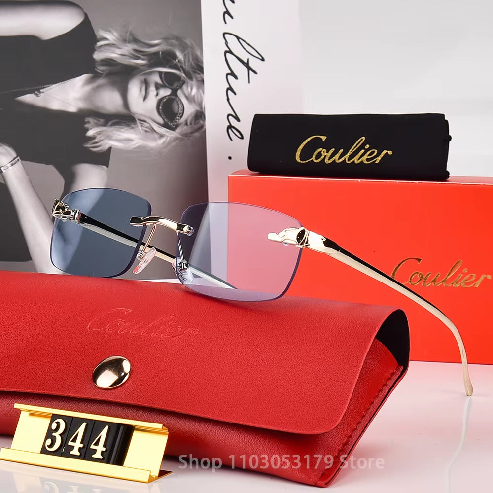 COULIER Women'S Vintage Sunglasses Female Luxury Eyewears Classical Metal Frame Male Sun Shades UV400 to Prevent Glare Butterf