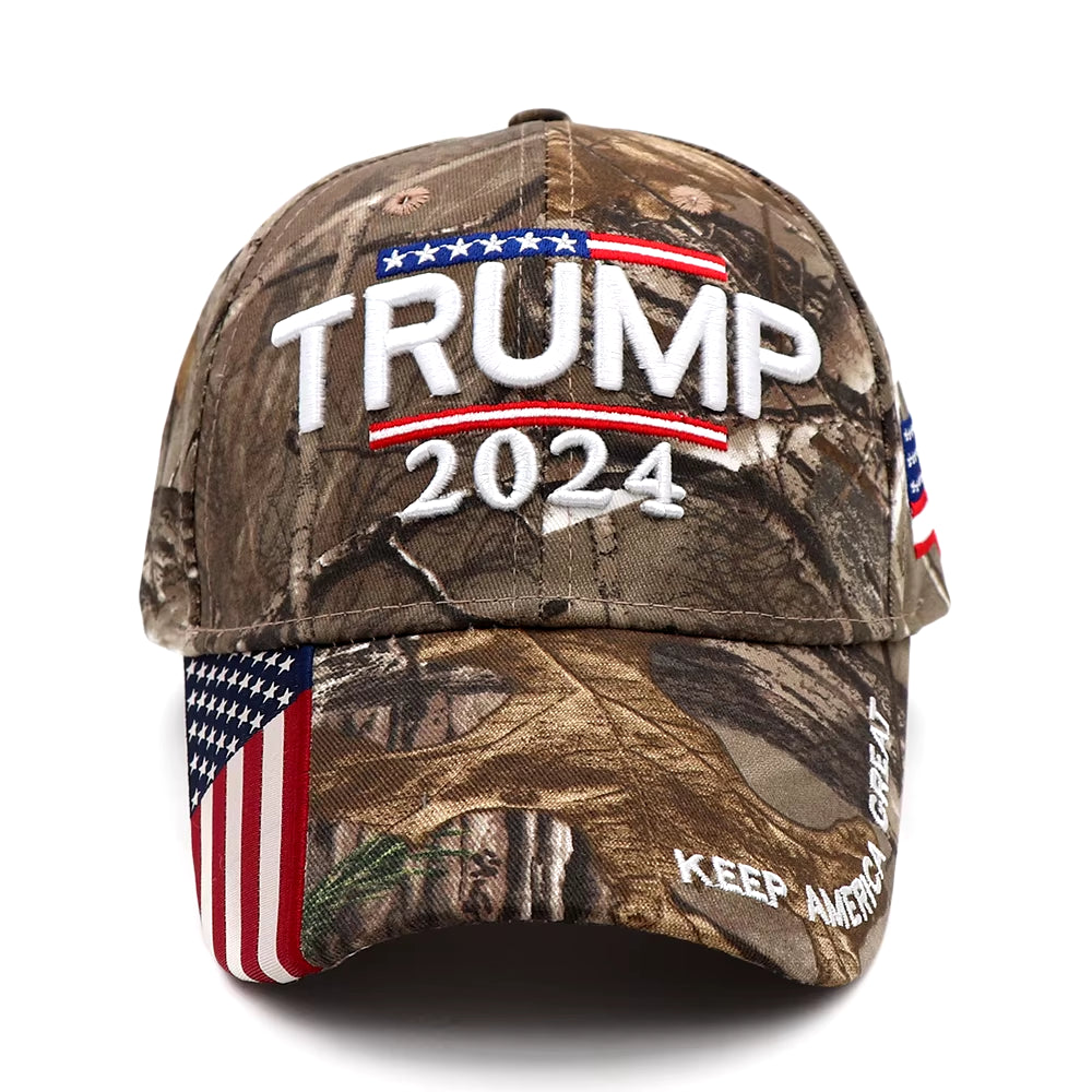 Donald Trump Hat Camouflage Cap Keep America Great MAGA Hat President 2024 American Flag USA Baseball Caps