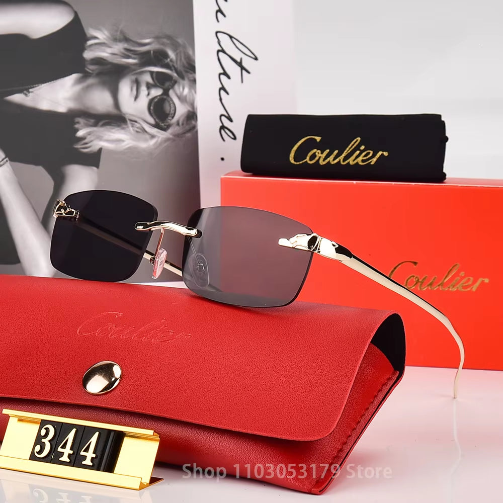 COULIER Women'S Vintage Sunglasses Female Luxury Eyewears Classical Metal Frame Male Sun Shades UV400 to Prevent Glare Butterf