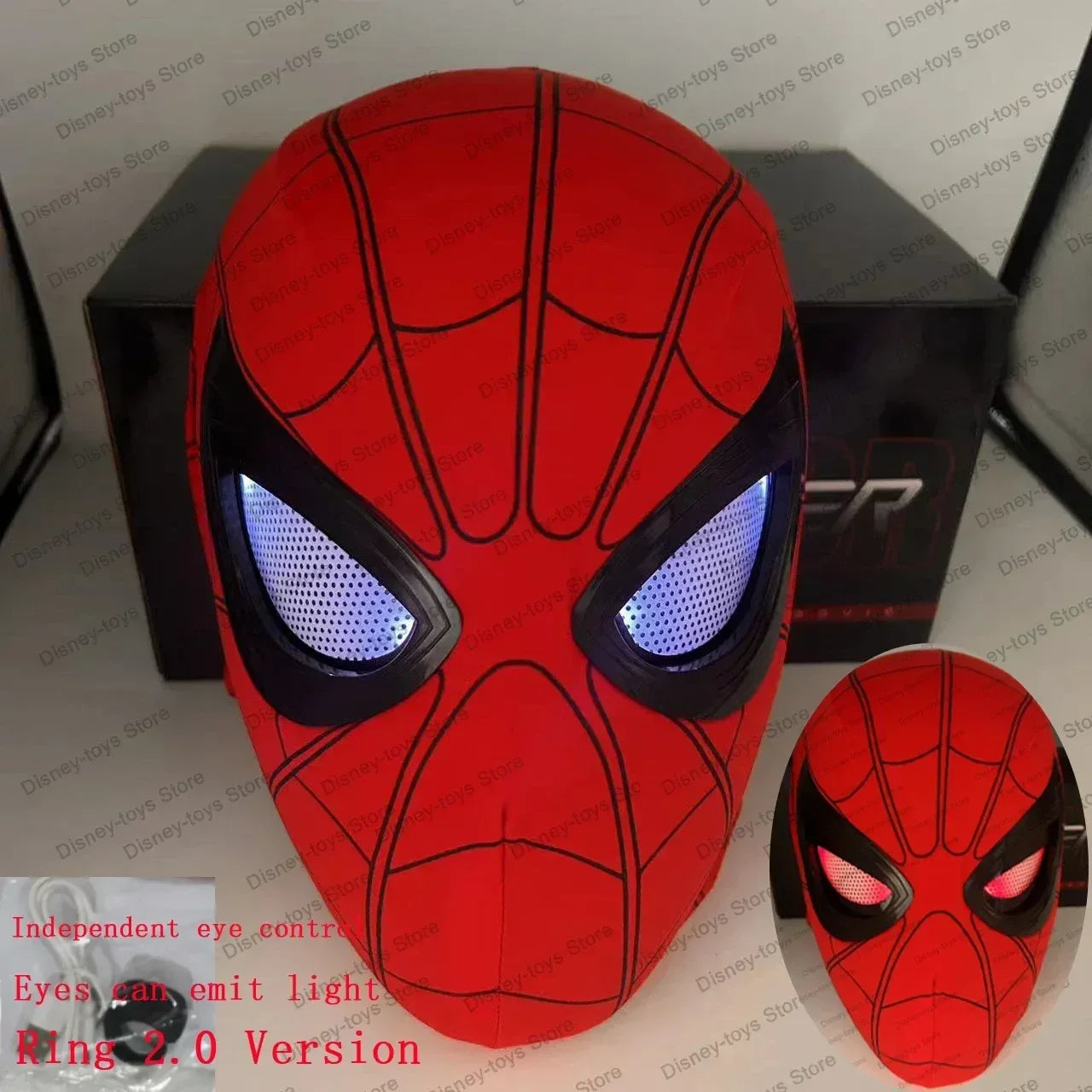 Mascara Spiderman Headgear Mask Cosplay Moving Eyes Electronic Mask Spider Man 1:1 Remote Control Elastic Toys Adults Kids Gift