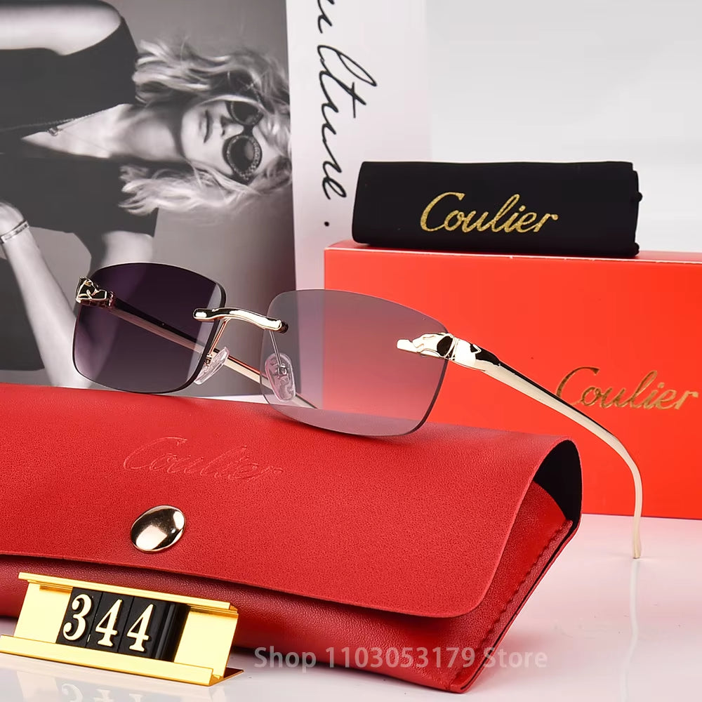 COULIER Women'S Vintage Sunglasses Female Luxury Eyewears Classical Metal Frame Male Sun Shades UV400 to Prevent Glare Butterf